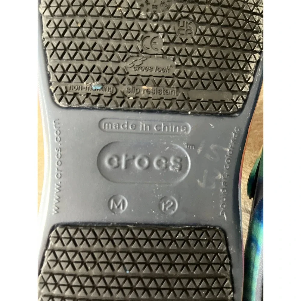 Crocs Bistro Clogs Mens 12 Multi Tie Dye Slip Resistant Work Shoes Excellent